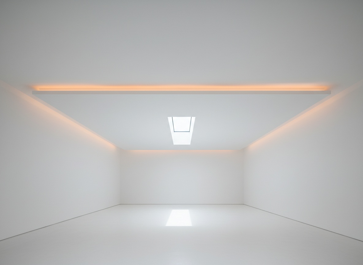 Gallery space with elegant cove lighting ceiling design